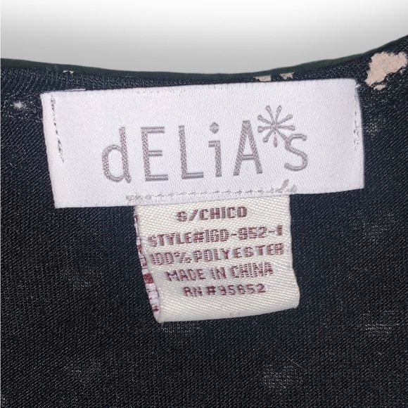 Delia’s Black Dress with White Hearts Size Small Sleeveless - Picture 2 of 2